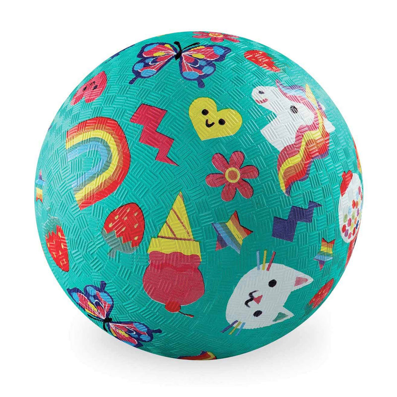 7 INCH PLAYGROUND BALL - Smiley (Aqua)