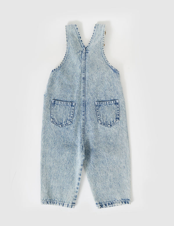 AUSTIN VINTAGE WASHED DENIM OVERALLS - Light Denim