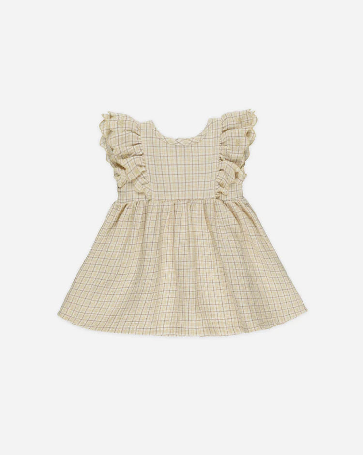 ALINA DRESS - Yellow Plaid