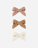 BOW CLIP SET - Rose, Golden, Natural