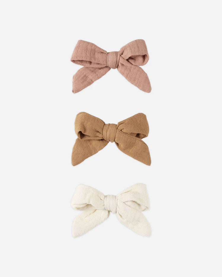 BOW CLIP SET - Rose, Golden, Natural