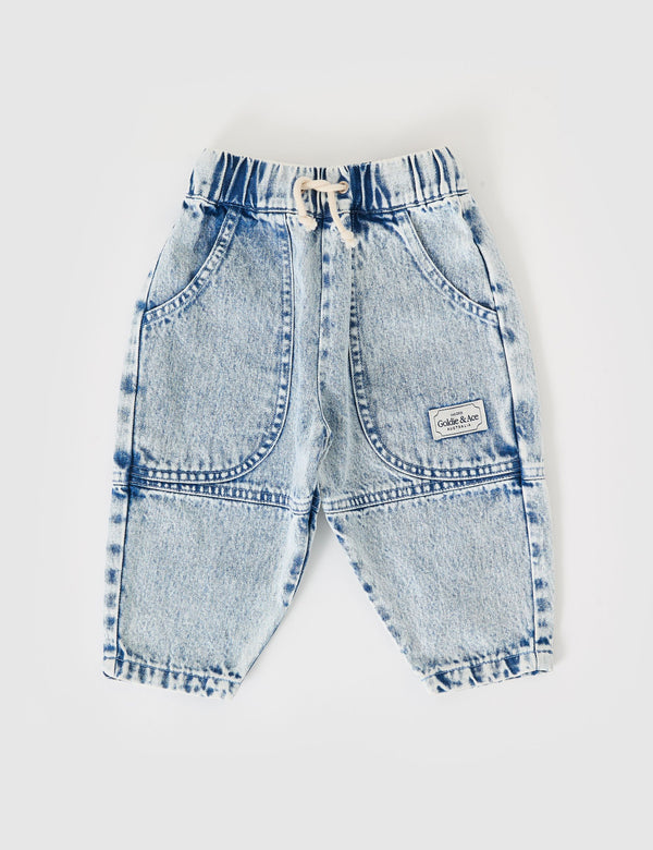 DREW DENIM POCKET PANT - Light Denim