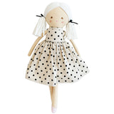 FRANKIE DOLL BLACK LINEN SPOT - 42cm