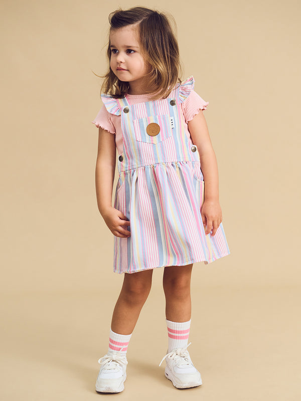 RAINBOW STRIPE PINAFORE