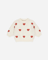 HEART KNIT SWEATER - Natural