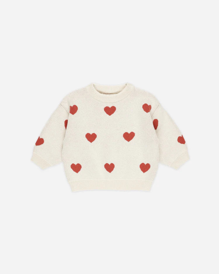 HEART KNIT SWEATER - Natural