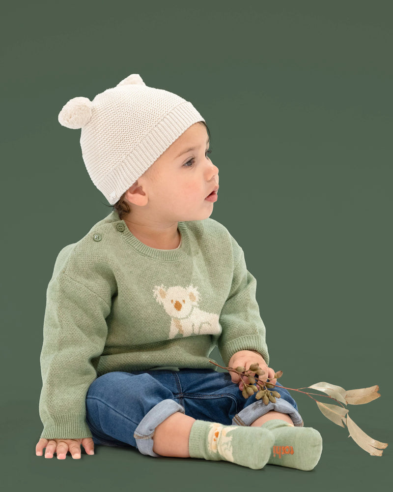 ORGANIC BEANIE SNOWY - Cream