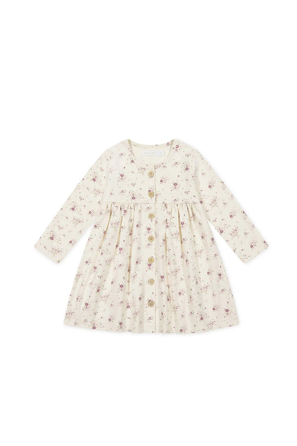 ORGANIC COTTON POPPY DRESS - Sweet William Floral Natural