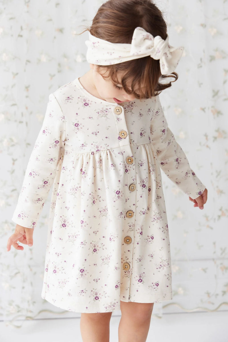 ORGANIC COTTON POPPY DRESS - Sweet William Floral Natural