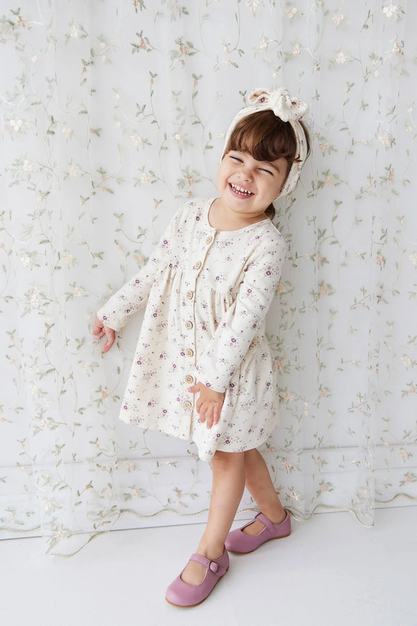 ORGANIC COTTON POPPY DRESS - Sweet William Floral Natural