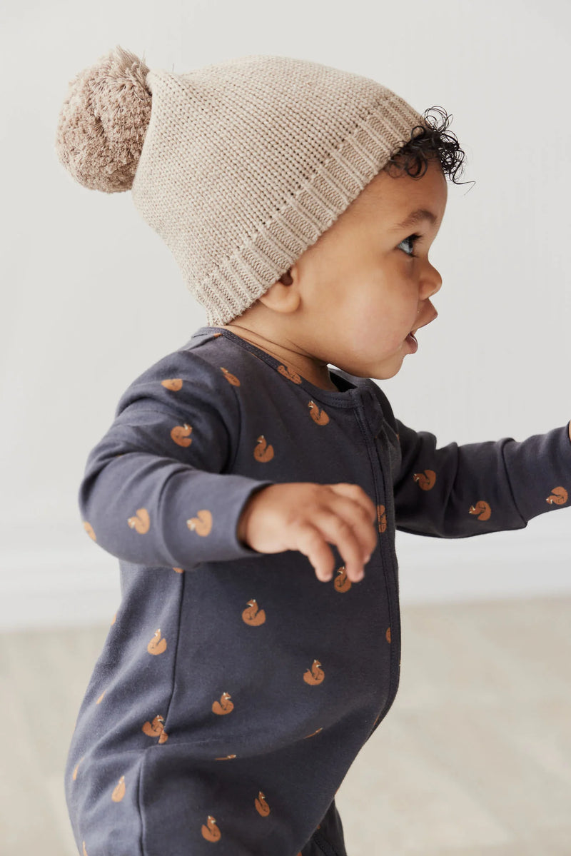 ORGANIC COTTON REESE ZIP ONEPIECE - Fox Cubs Constellation