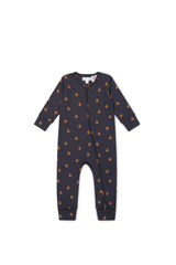 ORGANIC COTTON REESE ZIP ONEPIECE - Fox Cubs Constellation