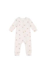 ORGANIC COTTON REESE ZIP ONEPIECE - Sasha Puppy Tofu