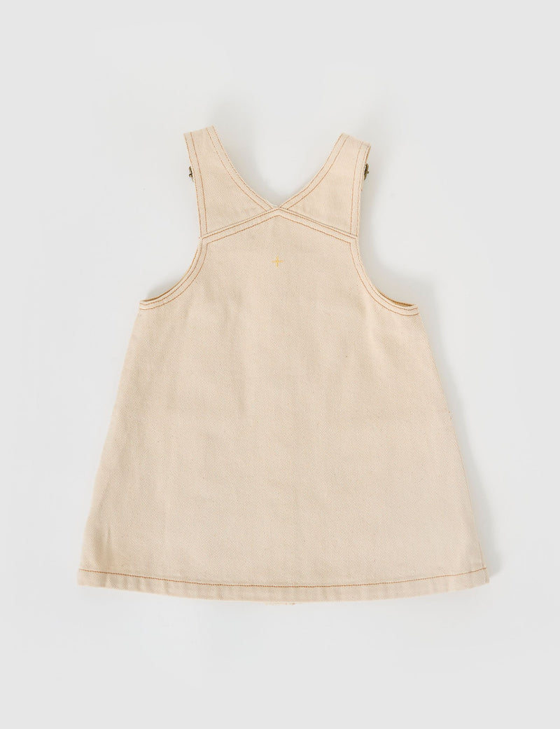 PENELOPE PINAFORE POCKET DRESS - Oat