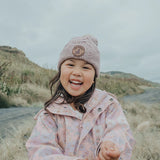 POM POM BEANIE - Mauve Speckle