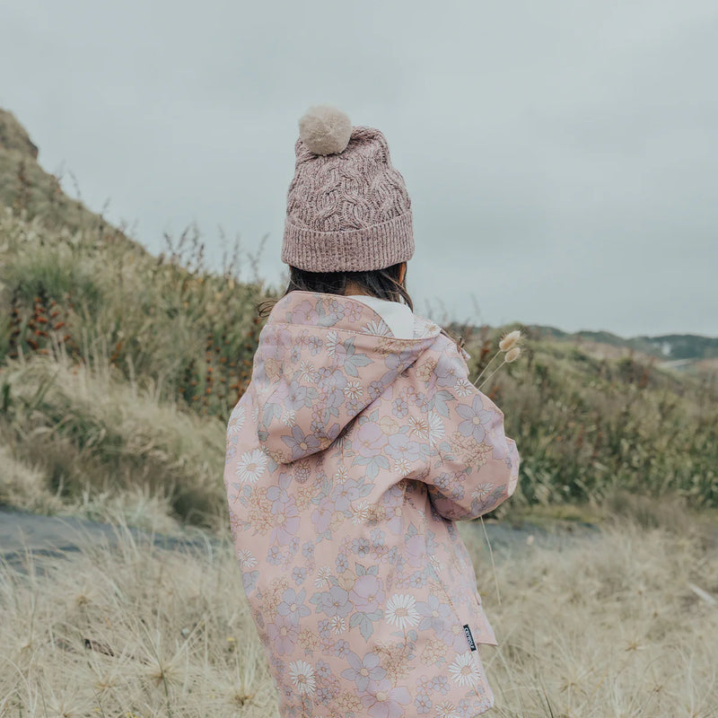 POM POM BEANIE - Mauve Speckle