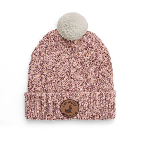 POM POM BEANIE - Mauve Speckle