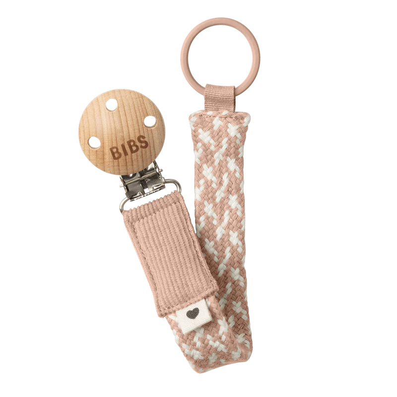 PACIFIER CLIP - Blush/Ivory