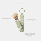 PACIFIER CLIP - Sage/Ivory