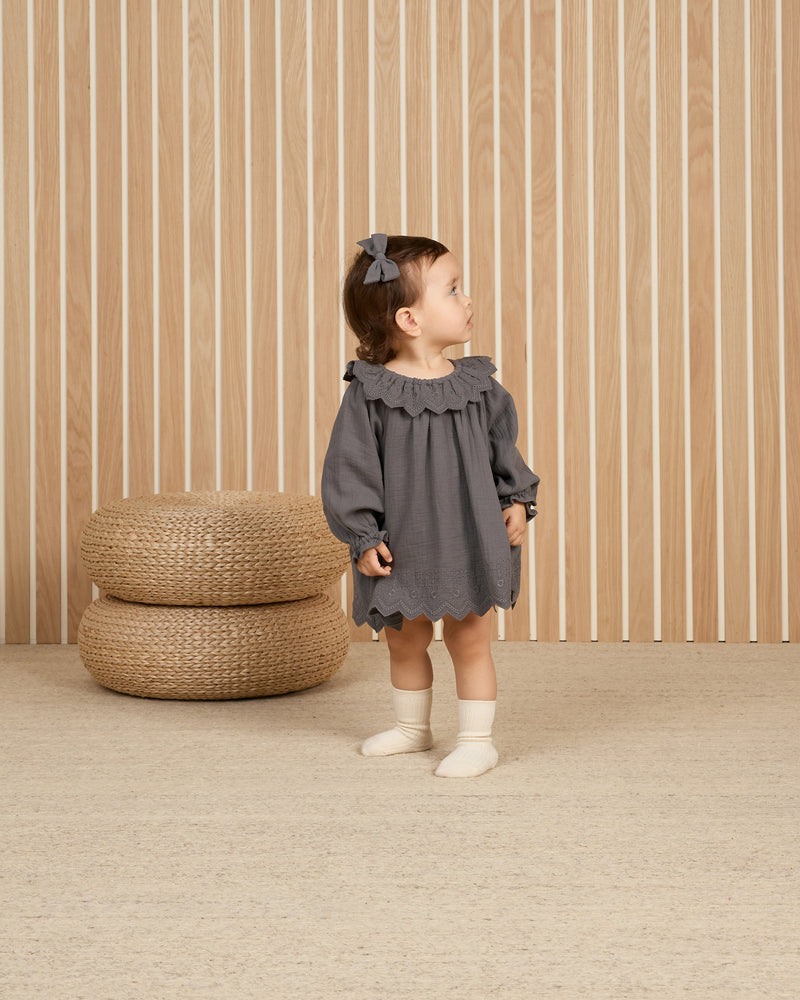 LONG SLEEVE ISLA DRESS - Indigo