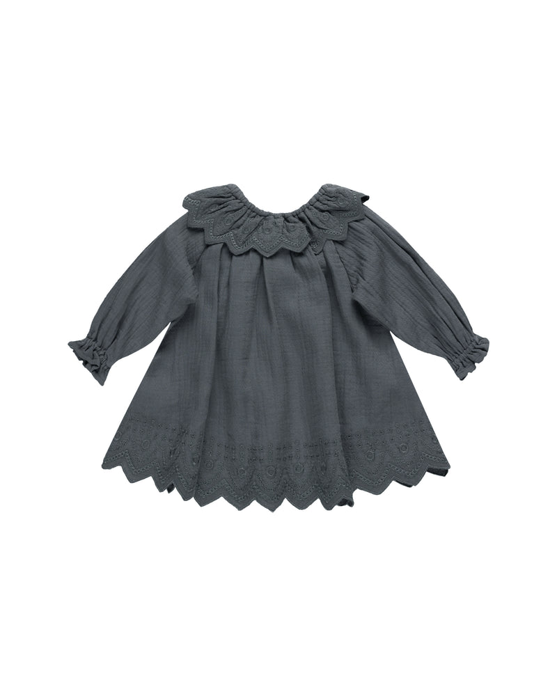 LONG SLEEVE ISLA DRESS - Indigo