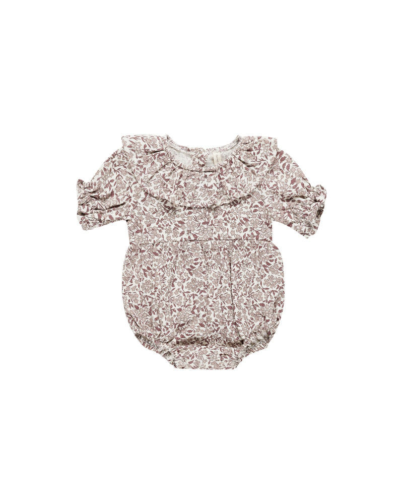 COLLARED ROMPER - Mauve Ditsy