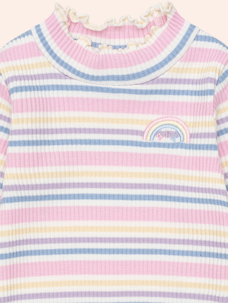 RAINBOW STRIPE RIB SKIVVY