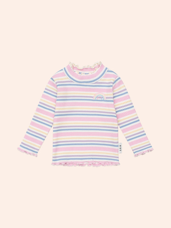 RAINBOW STRIPE RIB SKIVVY