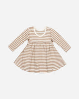 RIBBED LONG SLEEVE DRESS - Golden Stripe