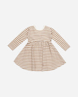 RIBBED LONG SLEEVE DRESS - Golden Stripe