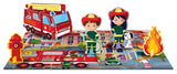 3D PUZZLE AND BOOK SET - Learn Shapes Firefighters , 40 pcs