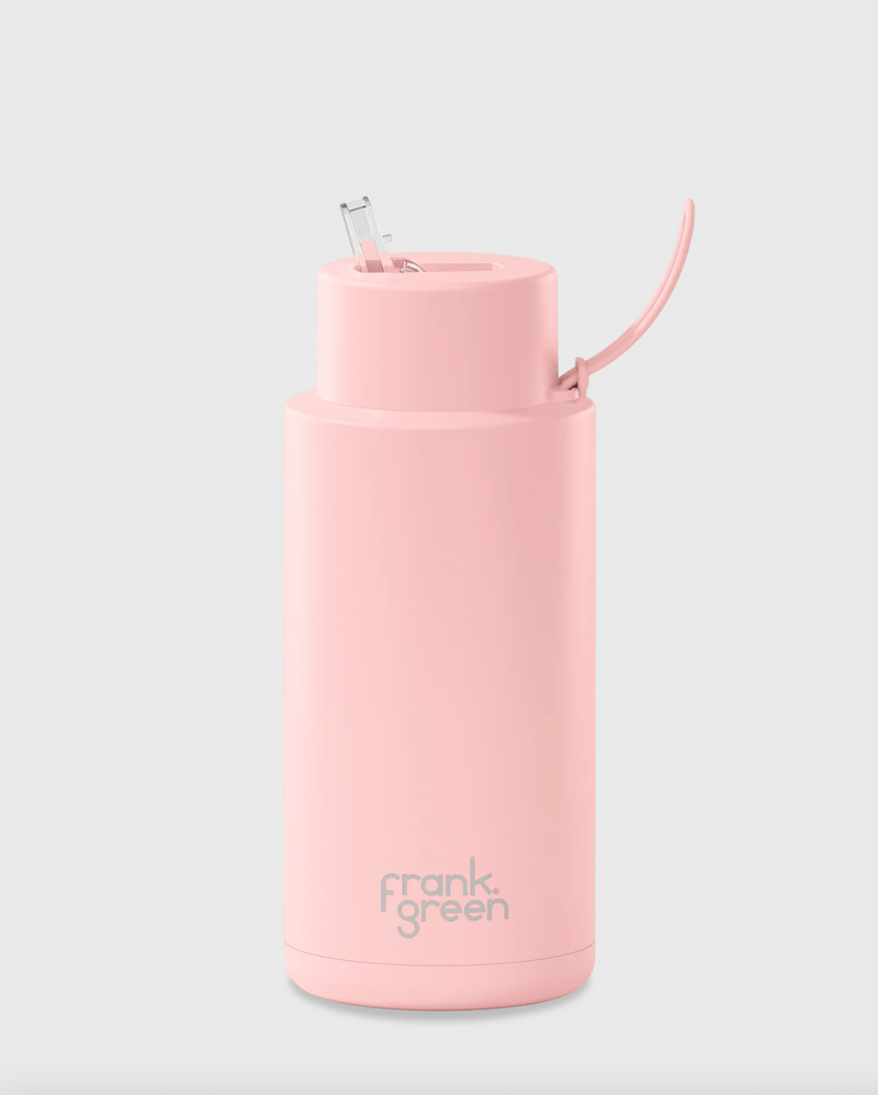 CERAMIC REUSABLE BOTTLE STRAW LID 1 litre - Blushed