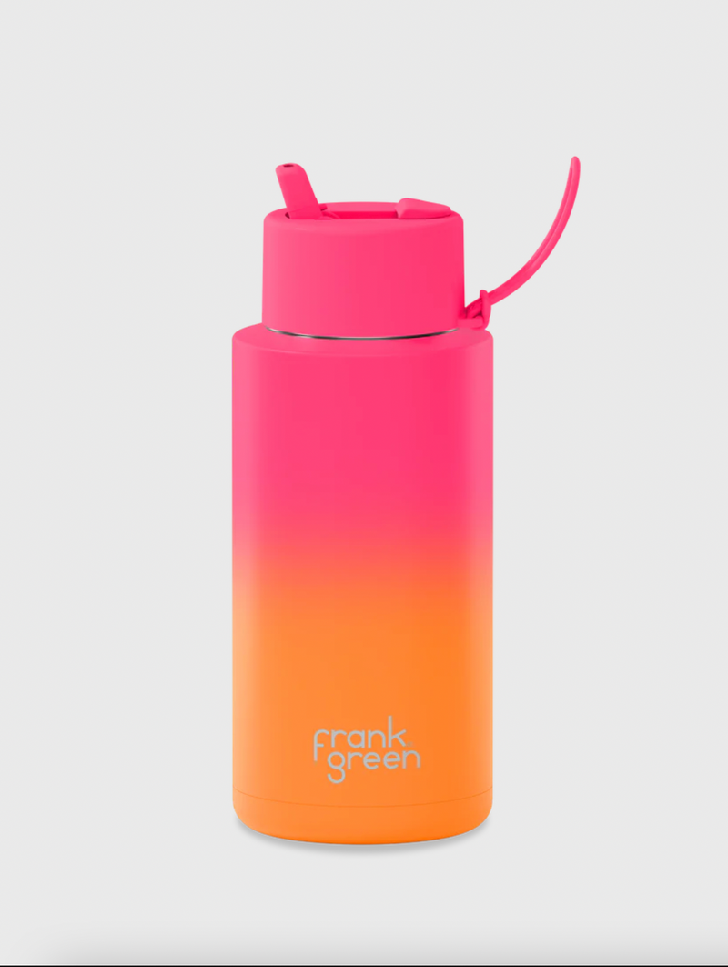 GRADIENT CERAMIC REUSABLE BOTTLE STRAW LID 1 litre - Summer Sunset