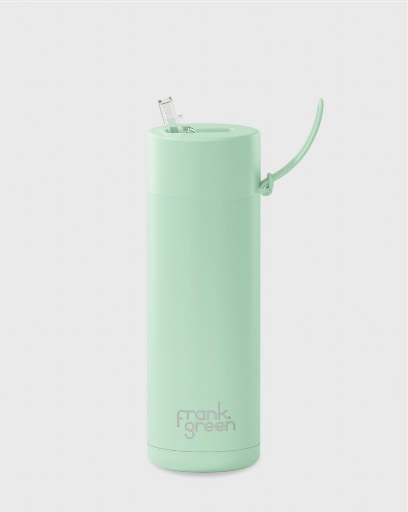 CERAMIC REUSABLE BOTTLE STRAW LID 595ml - Mint Gelato