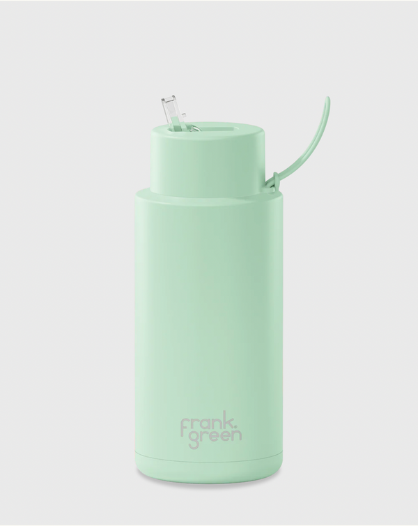 CERAMIC REUSABLE BOTTLE STRAW LID 1 litre - Mint Gelato