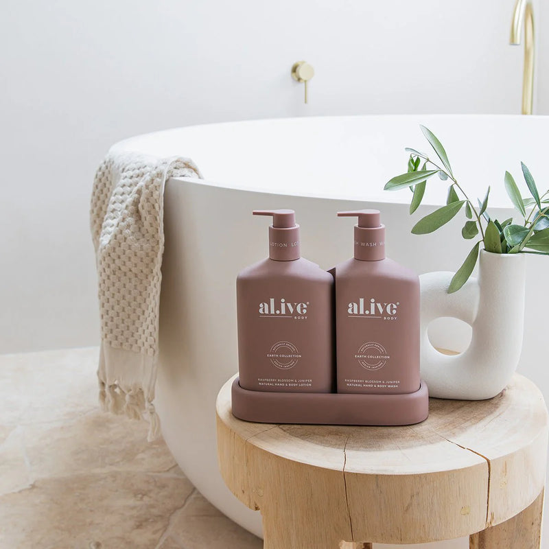 WASH & LOTION DUO + TRAY - Raspberry Blossom & Juniper