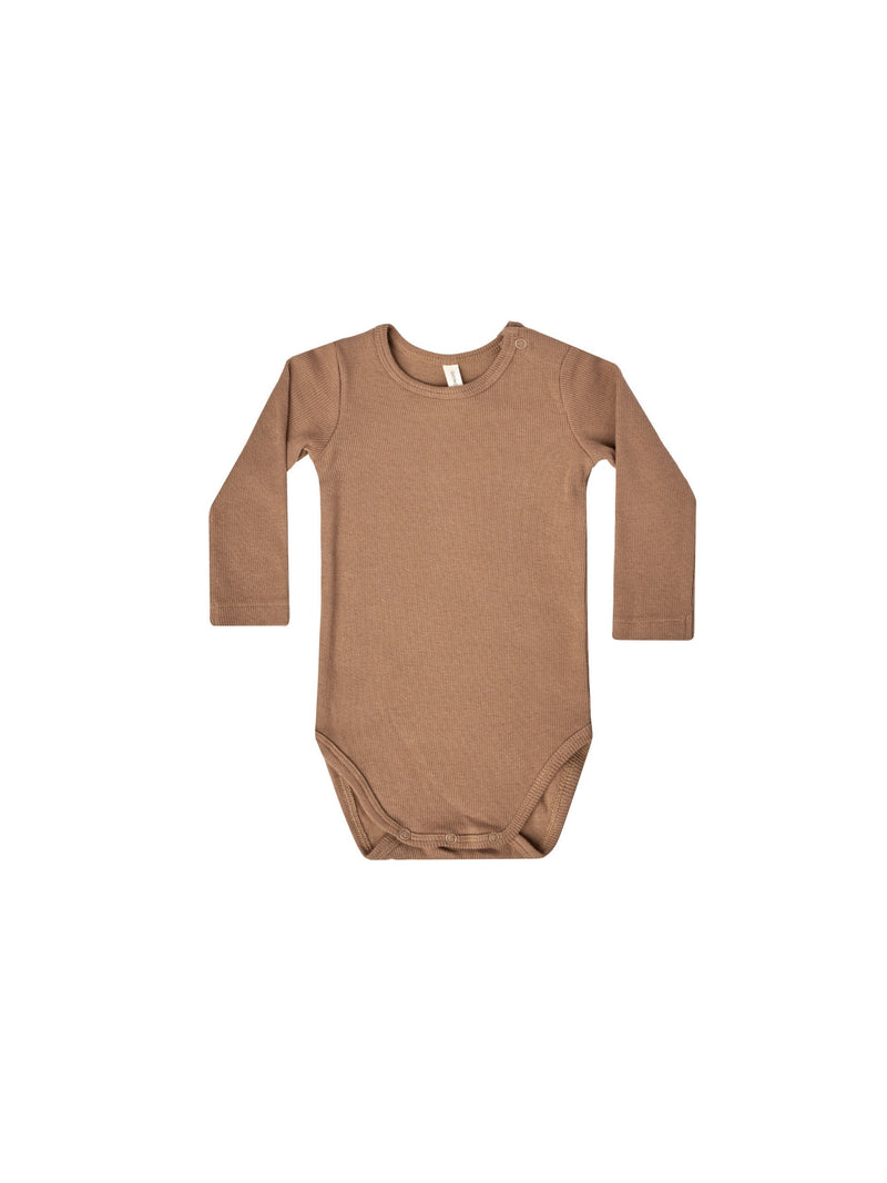 RIBBED BODYSUIT - Clay